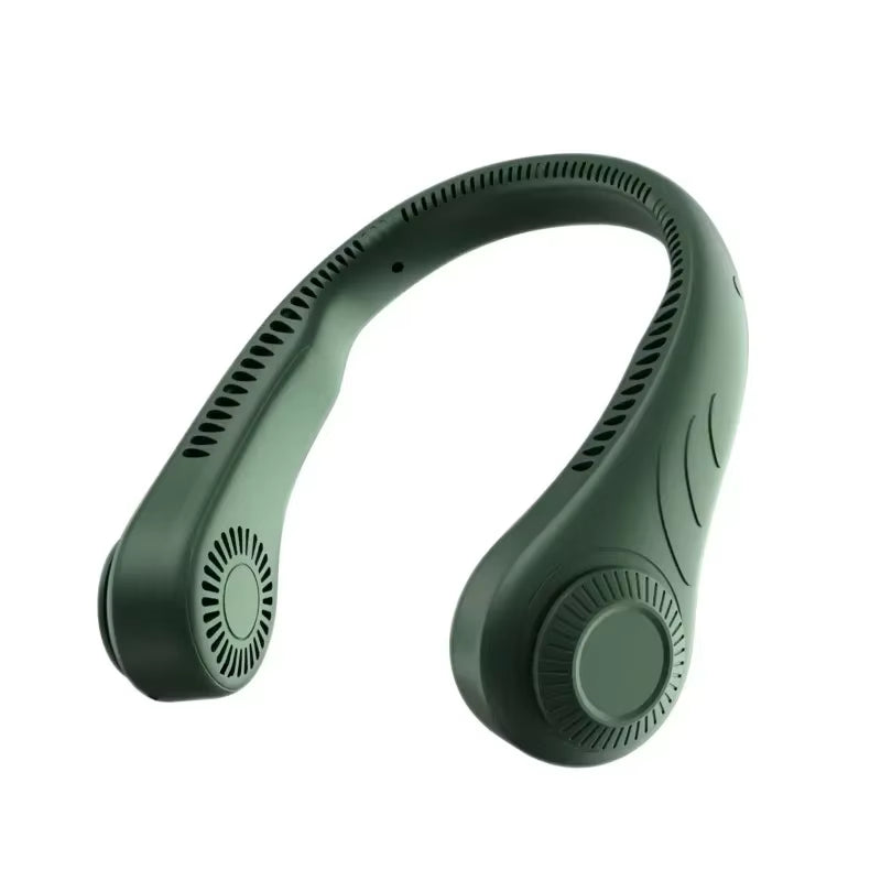 2023 Portable Neck Fan 4000Mah Rechargeable USB Leafless Air Conditioner Bladeless Fans Hanging Neck Cooler for Summer