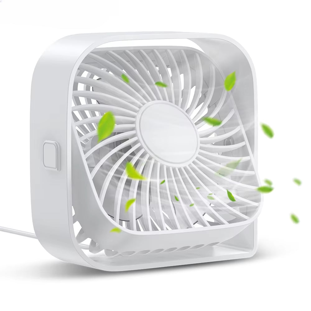 USB Desk Fan Strong Airflow & Quiet Operation 3 Speed Wind Mini Table Fan 360° Rotatable Head for Home Office Bedroom Table