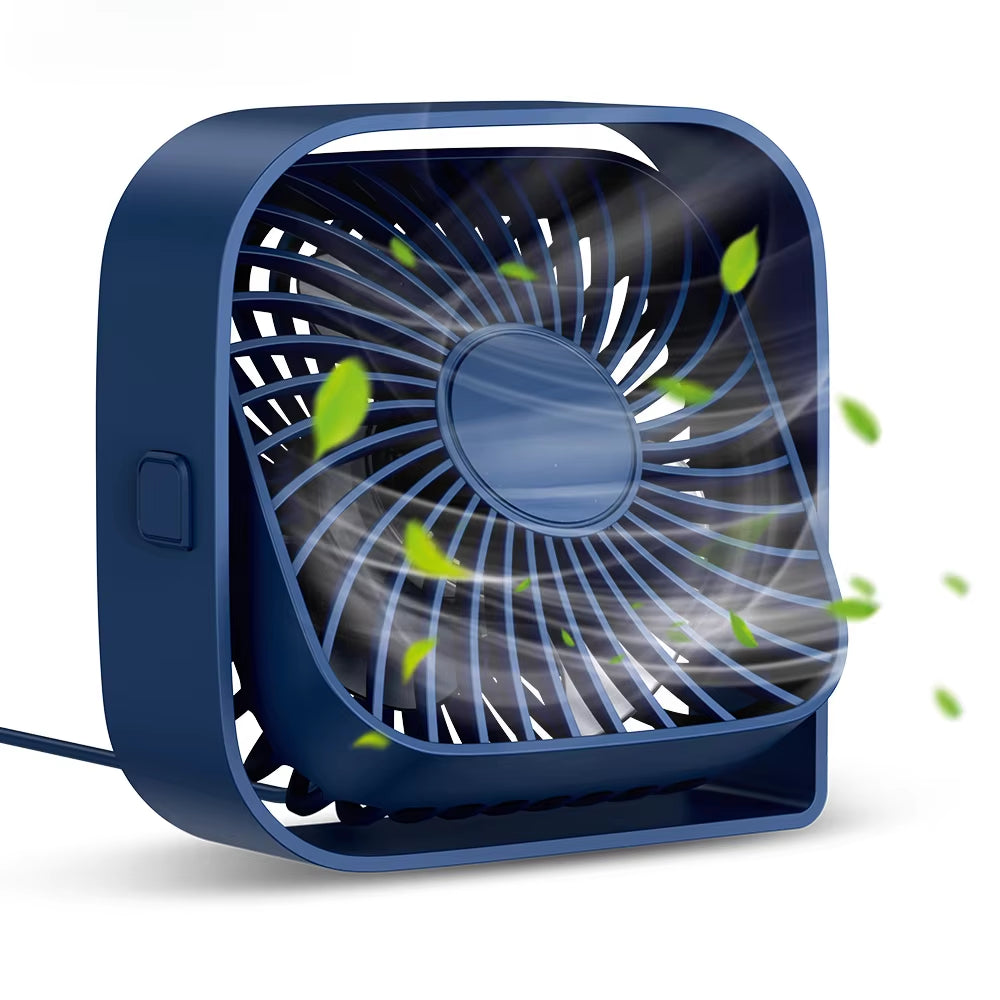 USB Desk Fan Strong Airflow & Quiet Operation 3 Speed Wind Mini Table Fan 360° Rotatable Head for Home Office Bedroom Table